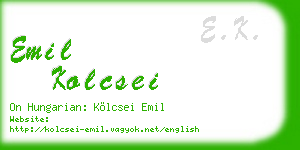 emil kolcsei business card