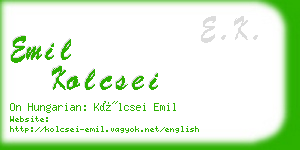 emil kolcsei business card